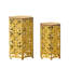 2 tables d'appoint, fabrication en fer, jaune antique, table tactile décorative, fer, couleur jaune, élément de décor enchanteur