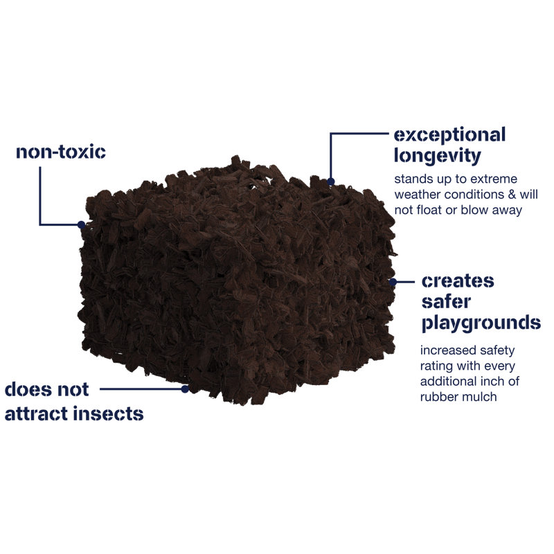 Playsafer Rubber Mulch Nuggets - For Playgrounds And Landscaping, Black