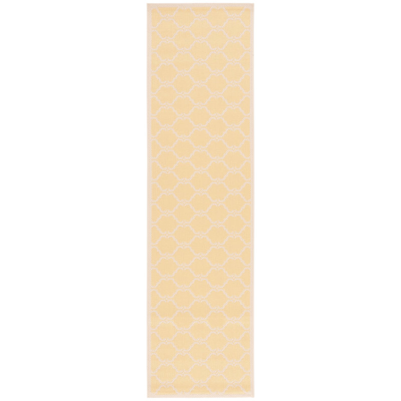 Arneshia Geometric Yellow/Beige Area Indoor/Outdoor Area Rug, Runner 2'3" x 8'