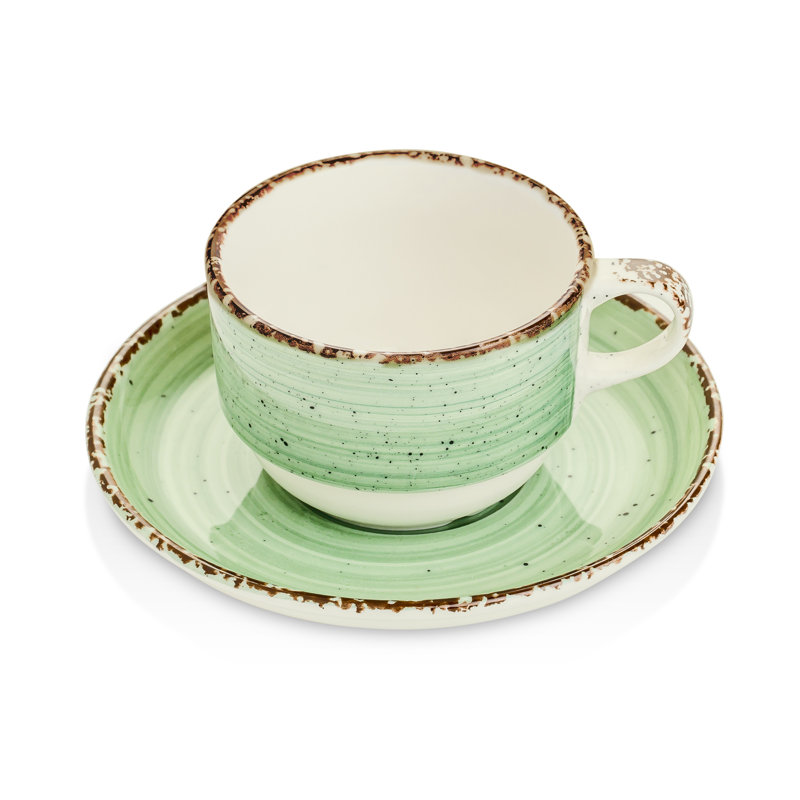 Sidwell Porcelain Espresso Cup and Saucer, Green