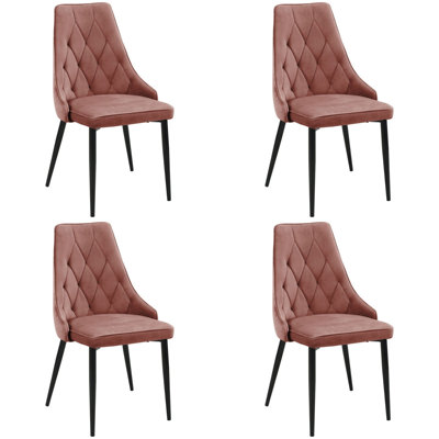 Beallsville 46cm H Tufted Velvet Upholstered Upholstered Back Side Chair in Pink