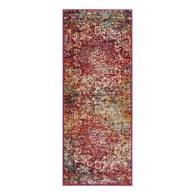 Tapis oriental multicolore Robinne, Tapis de couloir 2 pi x 5 pi 1 po