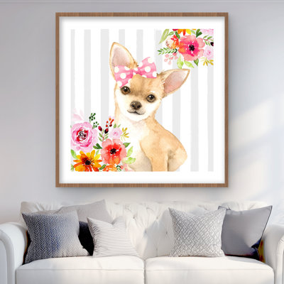 Chihuahua Dog Beige Bedroom Framed Matted Print | Home Decor