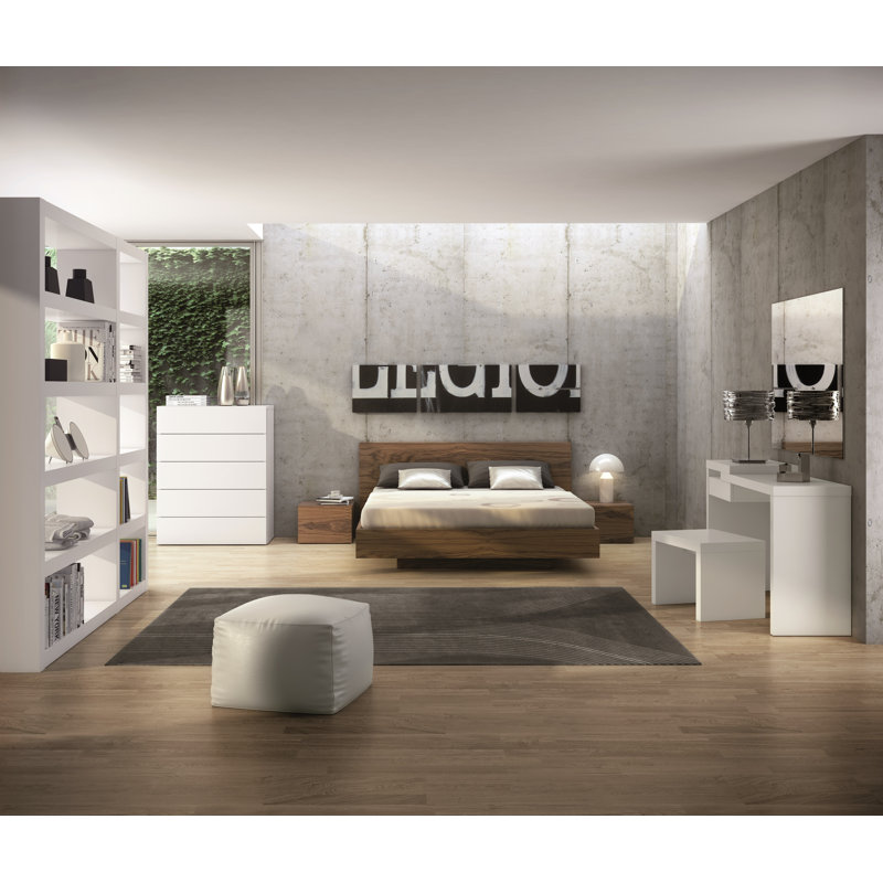 Gavan 114.3 cm W Bedside Table, Pure White