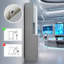 Grand garde-manger gris avec micro-ondes Stan