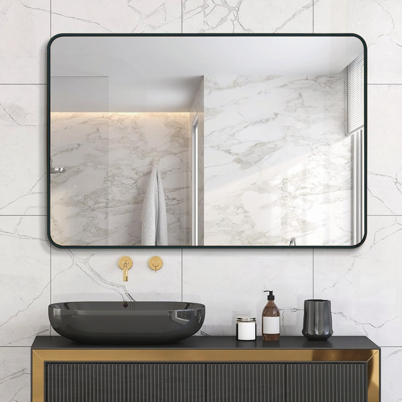 Miroir de salle de bain, 40 po x 30 po, Noir