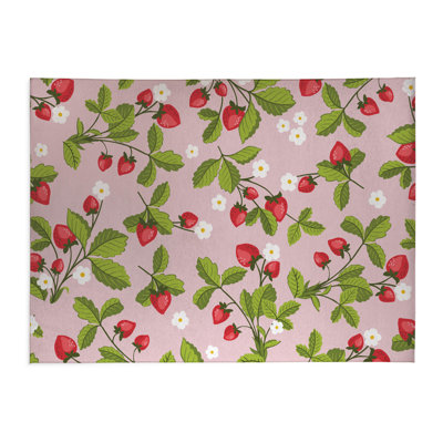 Tapis à lessive léger et antidérapant Strawberries