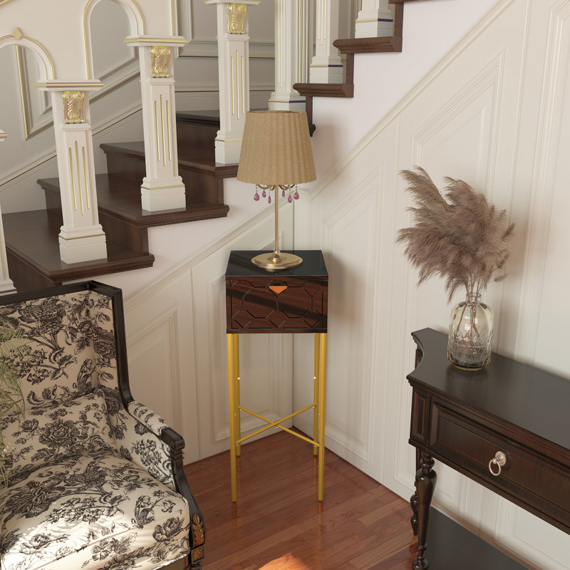 Araneli End Table with Storage, Black