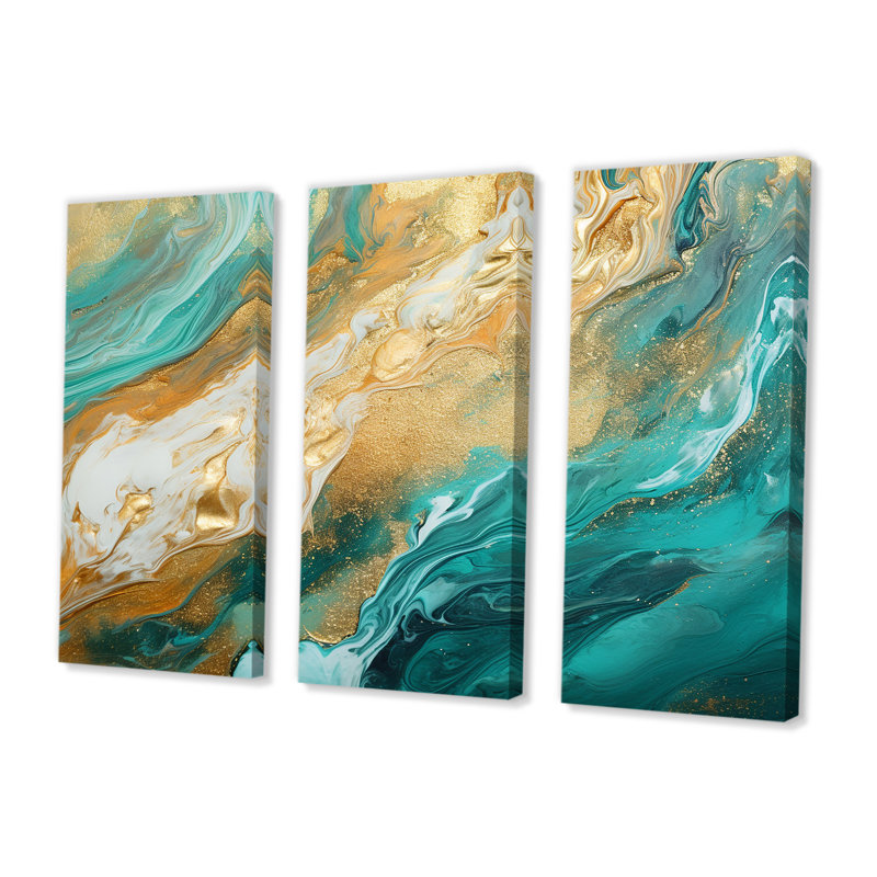 Uhrichsville - Ensemble d'art mural plage et océan, Toile tendue, H 40 po x l 60 po x P 1 po