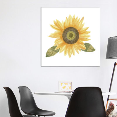 Single Sunflower II by Bannarot - Wrapped Canvas Print