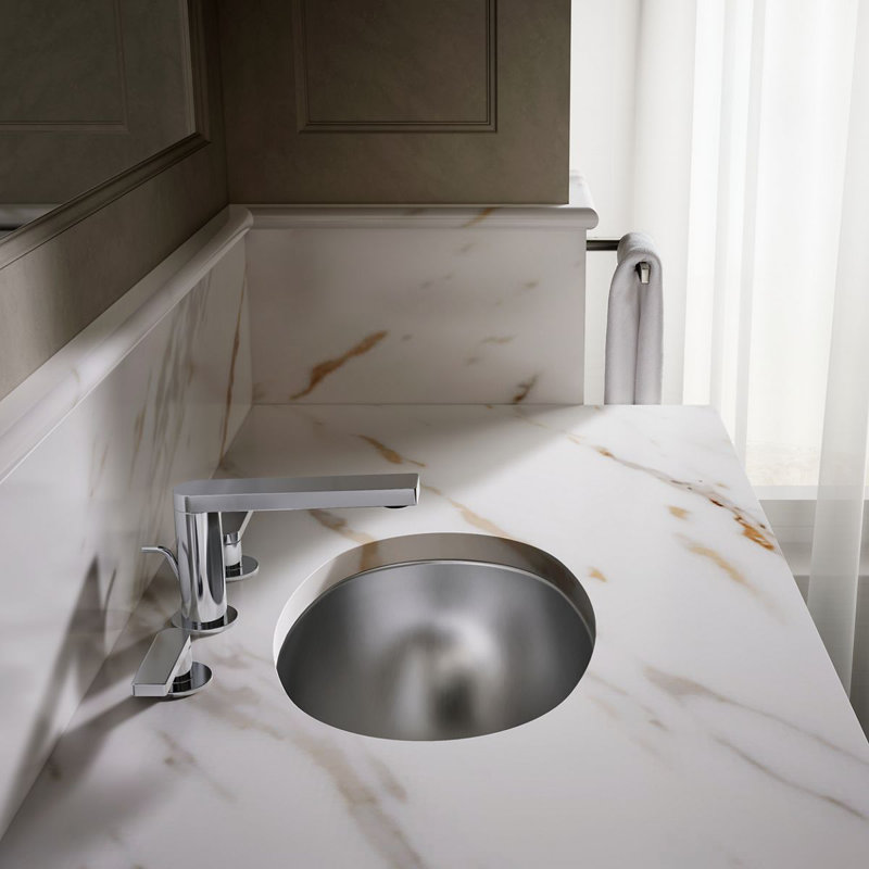 Bolero Metal Oval Dual Mount Bathroom Sink, No