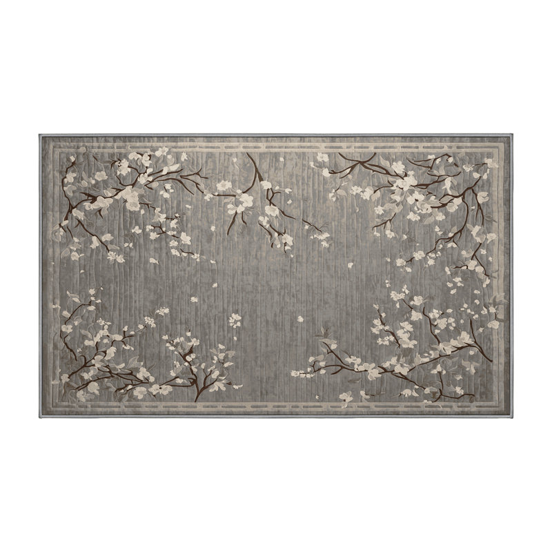 Tapis gris lavable à la machine, Rectangle 6 pi x 9 pi