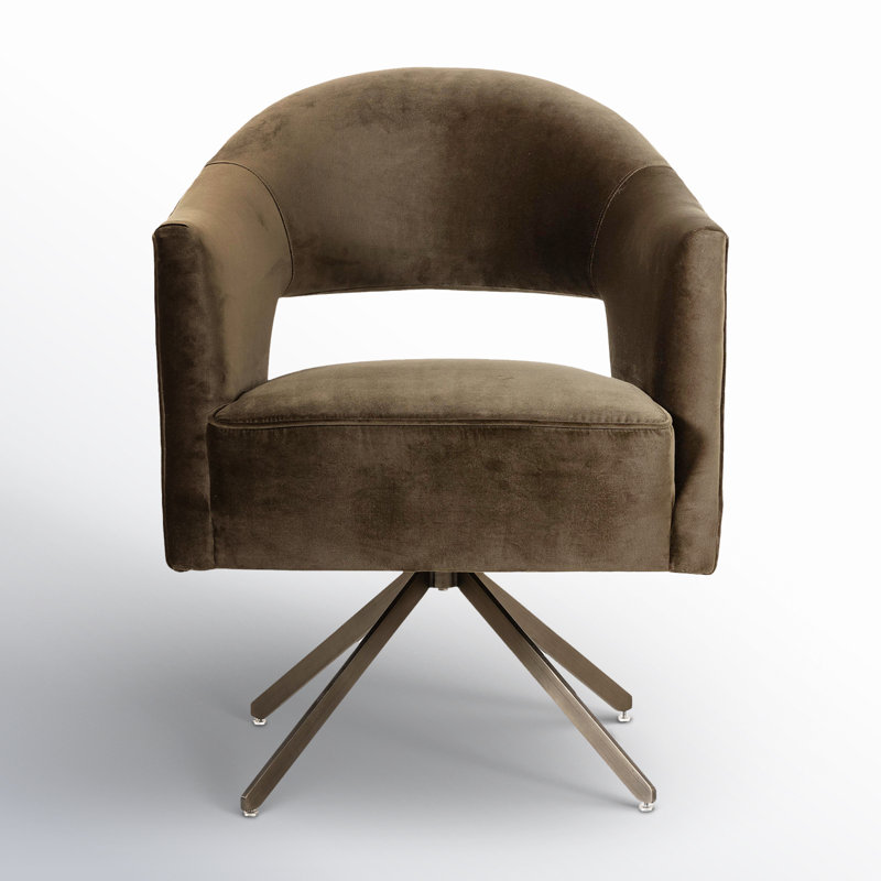 Adara Swivel Desk Chairs, Brushed Gray, Surrey Olive/Green