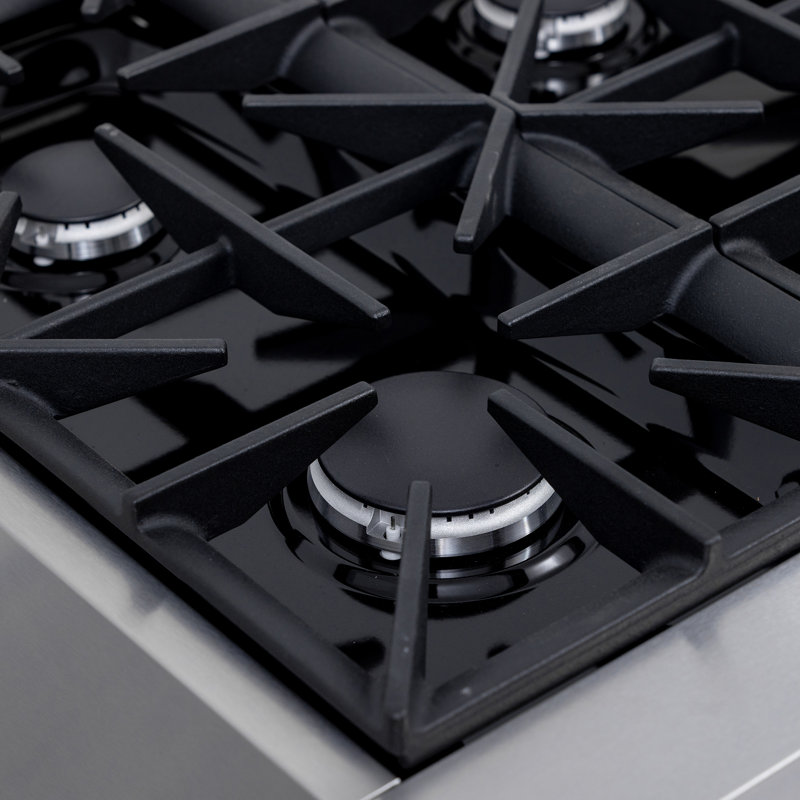 48 in. 6.7 cu. ft. 8 Burners Dual Fuel Range with Kucht Horus Thermostat, Stainless Steel, Liquid Propane