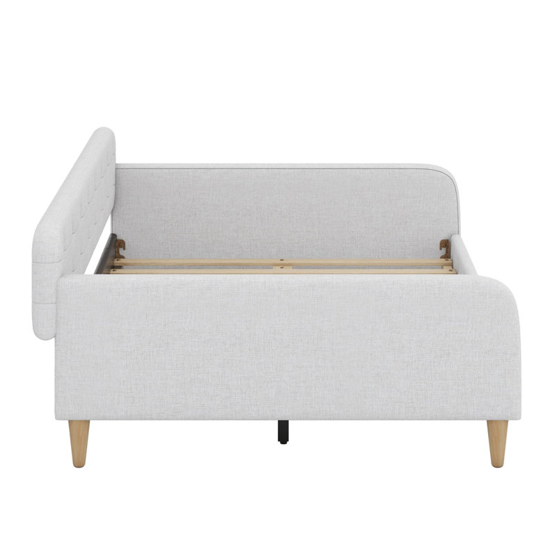 Upholstered Daybed With 4 Support Legs, Beige