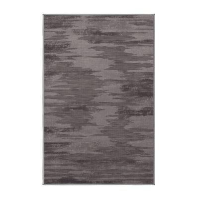 Machine Washable Abstract Grey Area Rug