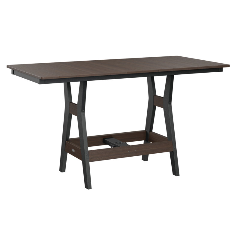 Berlin Gardens Harbor 72″ Rectangular Bar Table, 35.5" H x 66" W x 33" D, Black, Brazilian Walnut