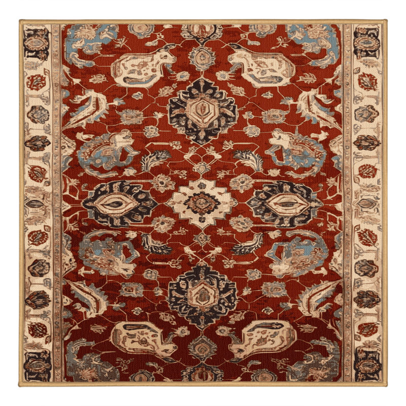 Tapis brun lavable à la machine, Carré 8 pi
