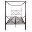 Metal Canopy Bed Frame, Platform Bed Frame  With X Shaped Frame Full Black