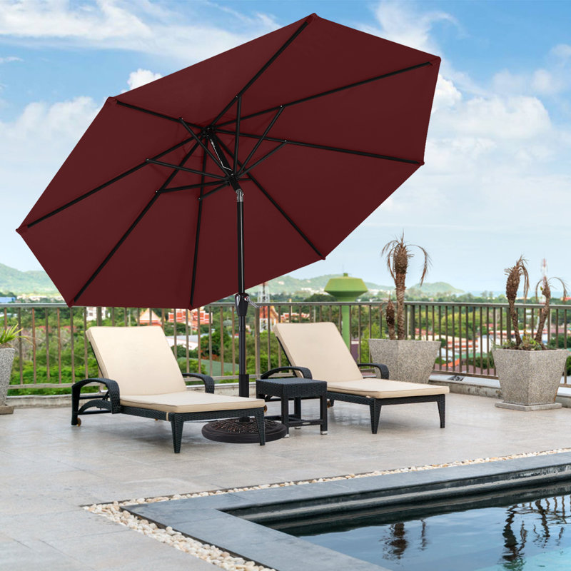 Parasol de marché Miqdad, Bourgogne, H 108 po x l 106,3 po x P 106 po