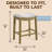 ROME + OAK Parker Backless Counter Stool, Natural with Cream Fabric-1448617558