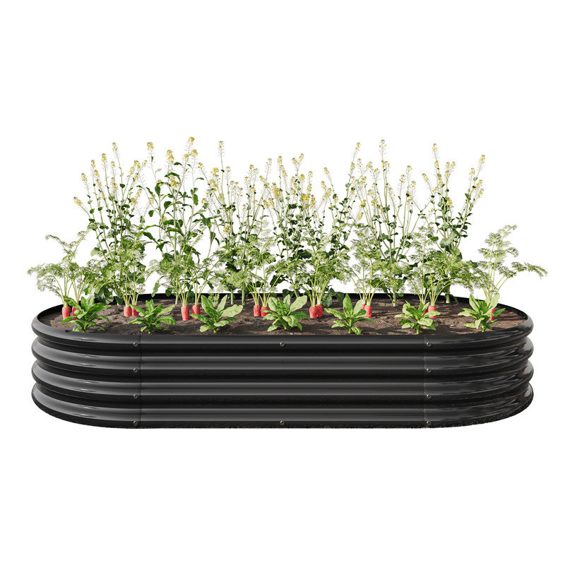 Oval Large Metal Raised Garden Bed for Plants, Vegetables & Flowers, Weather-Resistant Outdoor Planter with Anti-Rust Coating