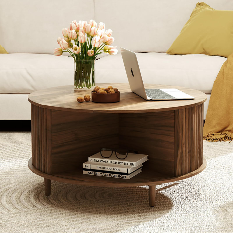 Table basse 31,5 po, H 17,7 po x l 31,5 po x P 31,5 po, Noyer