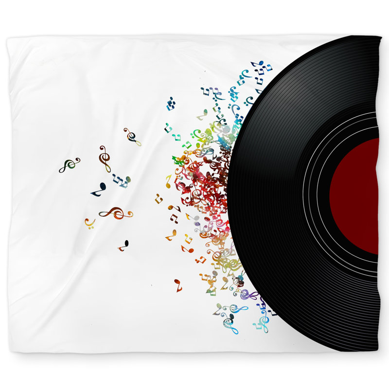 Notes Escaping from a Vinyl Record Duvet Cover | Home Decor