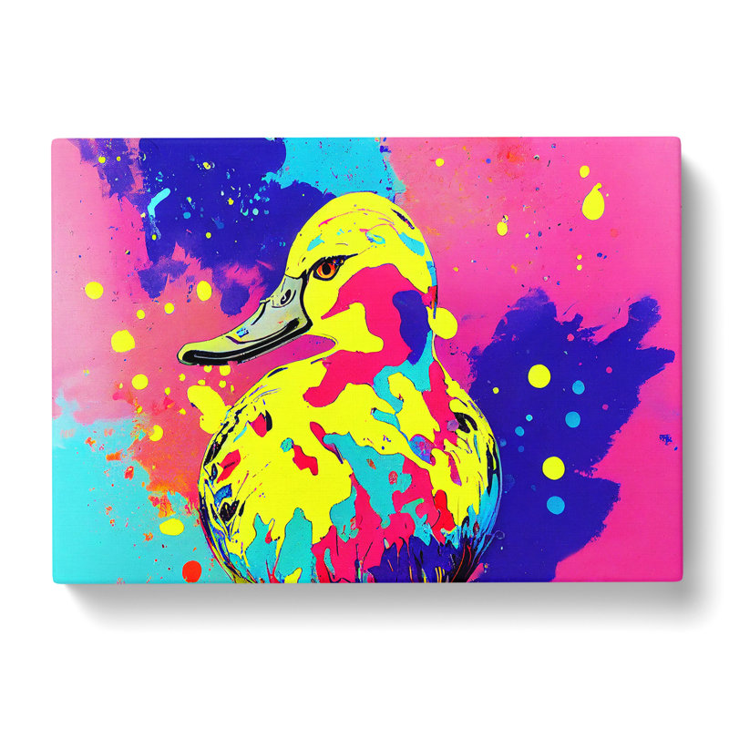 Splashed Duck Abstract - Wrapped Canvas Print, 35cm H x 50cm W x 3cm D