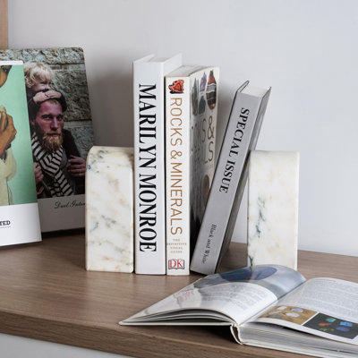 Natural Marble Bookends, Set Of 2, Afudik-Vein
