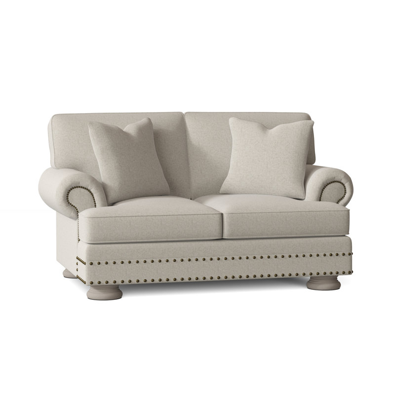 Foster Upholstered 71'' Loveseat, Cream Linen 1429-002, Blanca