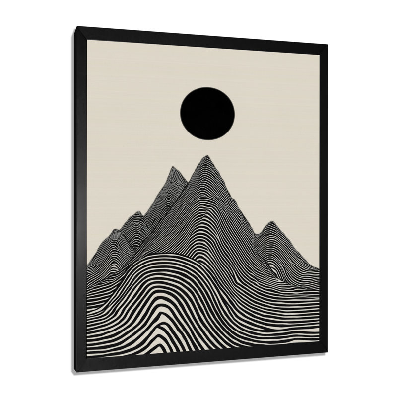 «Abstract Mountain Waves Vortex - Waves», impression sur toile moderne noire, H 20 po x l 12 po, Cadre photo unique, Noir