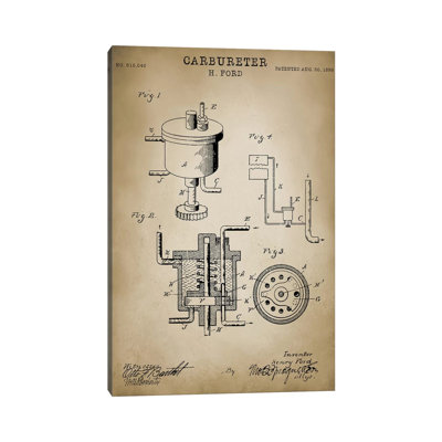 Ford Carbureter - Wrapped Canvas Print