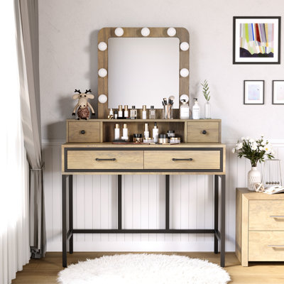 Abdulaleem Vanity Table with Lighted Mirror