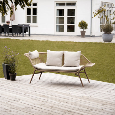 178cm Wide Outdoor Rectangle Patio Sofa with Cushions