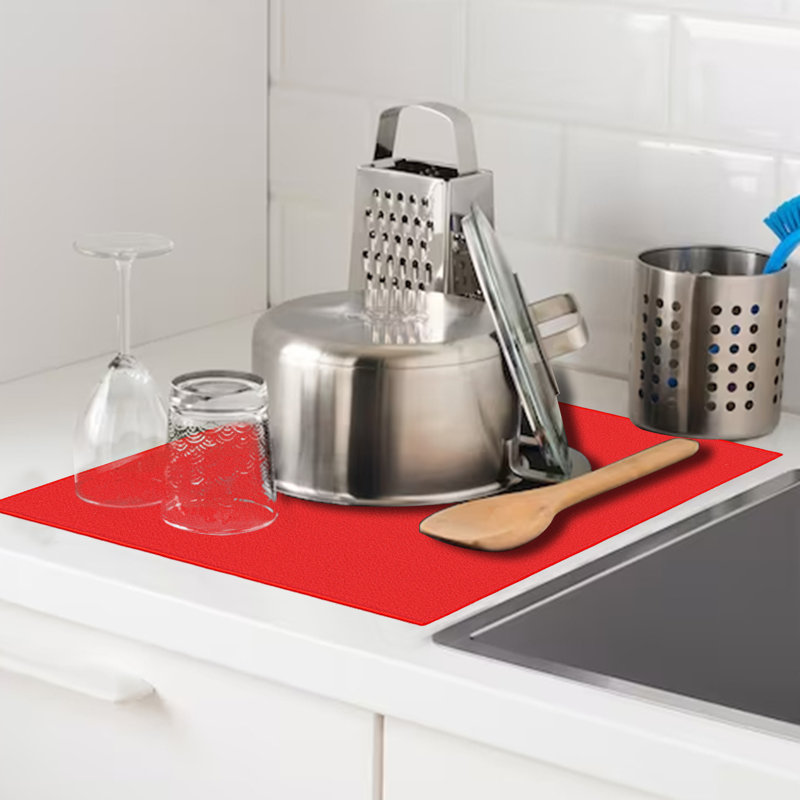 Drying Mat, Red, 1" H x 18" W x 24" D