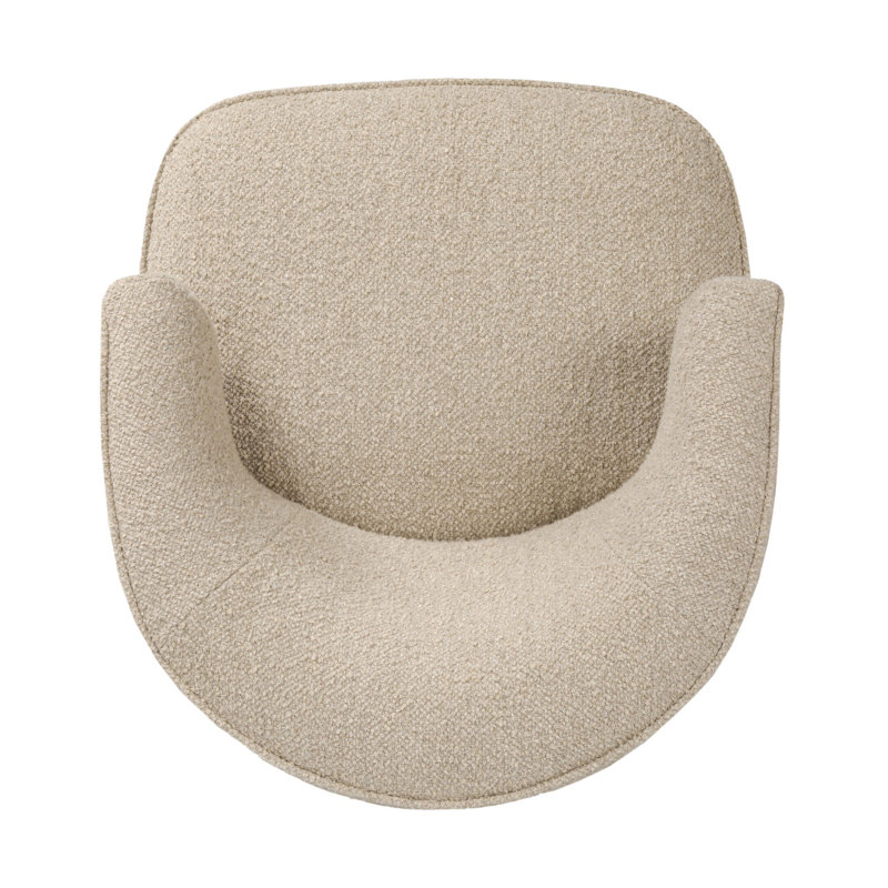 Latonya Upholstered Swivel Barrel Chair, Berber Oatmeal Linen Blend