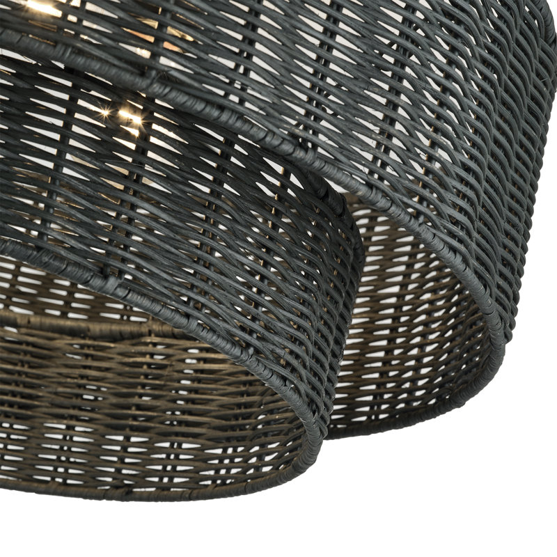 Weavington 4 Light Black Extra Large Semi-flush, Gray, Matte Black