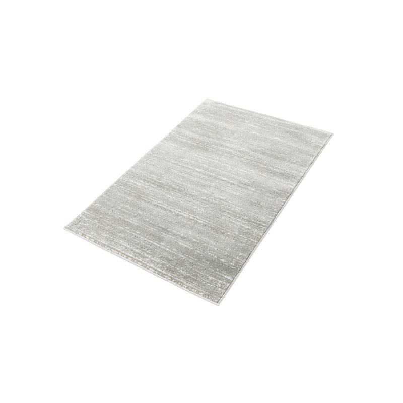 Tapis uni / rayé gris-ivoire Aimeeleigh, Rectangle 2 pi x 3 pi 1 po