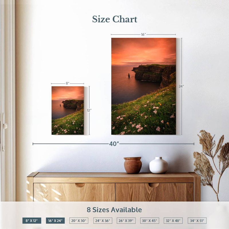 Falaises irlandaises Aime Dusky, H 12 po x l 8 po