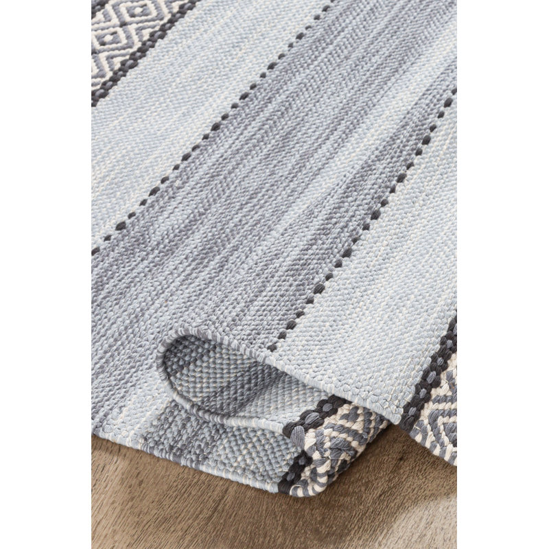 Runner Puck Striped Hand Woven Area Rug, Runner 70 x 160cm