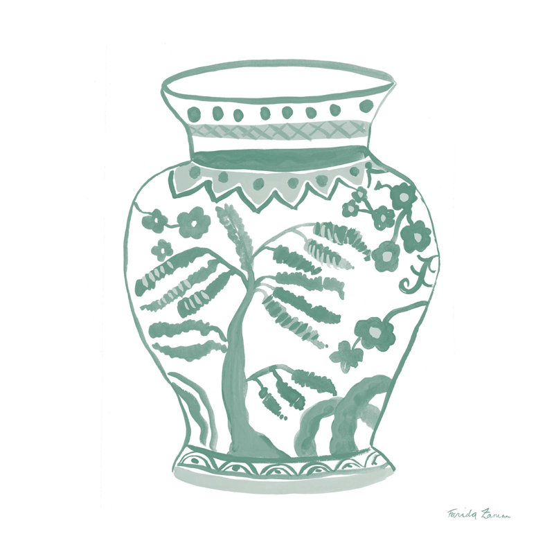 Chinoiserie IV pastel, H 12 po x l 12 po