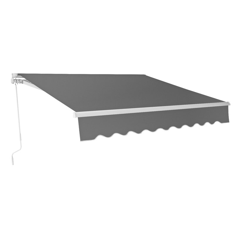 Auvent de patio rétractable en polyester Winado, H 7 po x l 157,2 po x P 98,4 po, Gris