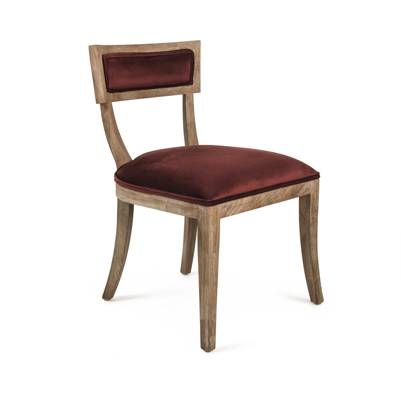 Chaise d'appoint rembourrée en velours Gambrell, Velours marron