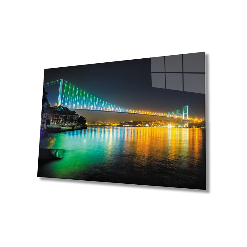 Peinture élégante en verre trempé décoratif, 27,6 po x 43,3 po | 100% verre trempé, épaisseur: 0,16 pouce | Superbe décoration intérieure pour le salon, le bureau ou la galerie | Pièce d'art unique, durable et élégante
