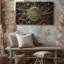 Toile, création d'une scène d'inspiration Steampunk visuellement saisissante avec art mural doré complexe Gears and Cogs Interwoven In A Complex, impression sur toile-377643754