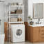 Armoire de rangement au-dessus de la toilette à 3 niveaux avec tablettes réglables, organisateur de salle de bain en bambou autoportant pour un rangement vertical peu encombrant dans la salle de bain ou la salle de lavage