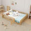 Lit plateforme double pleine grandeur avec clôture et porte-2074140110