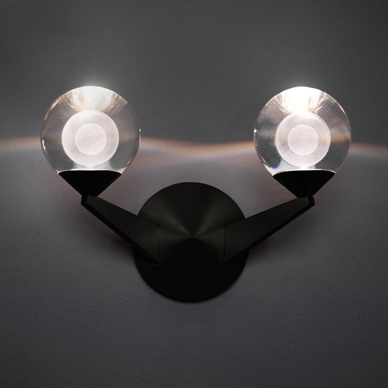 Double Bubble 2 - Light LED Armed Sconce, Black