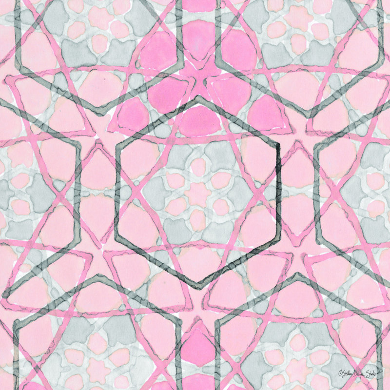 Motif rose et gris par Stellar Design Studio - impression, L 12 po x H 12 po, Toile tendue